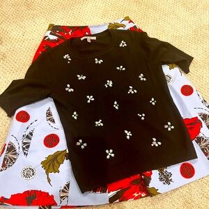 Classiques enrier mid length skirt set, sweater extra small skirt 4 petite